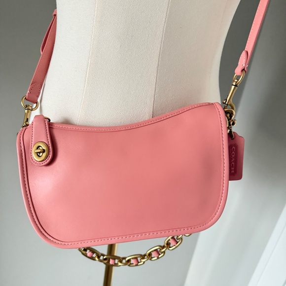 Coach Swinger Bag With Chain in Candy Pink and Brass (NWOT) - Picture 7 of 14
